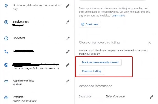 Permanently Close Google My Business Listing