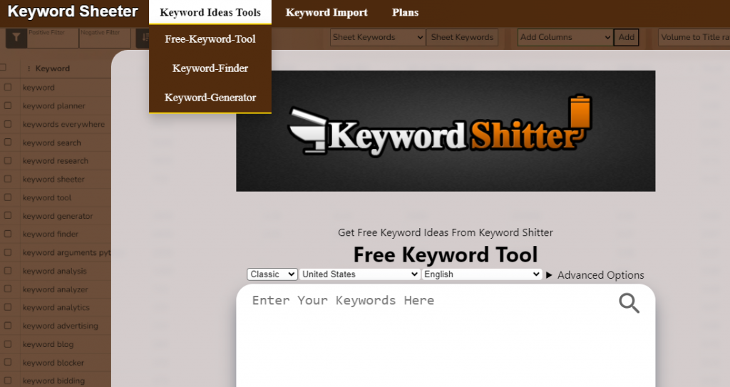 Keyword Sheeter - Bulk Keyword Research Tool