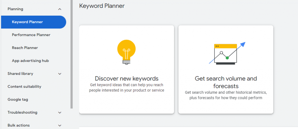 Google Keyword Planner Keyword Research Tool